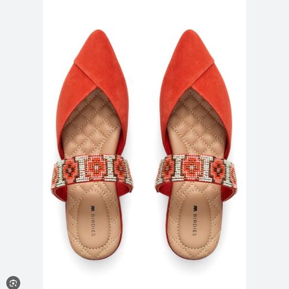 Birdies Red Beaded Women's Shoes